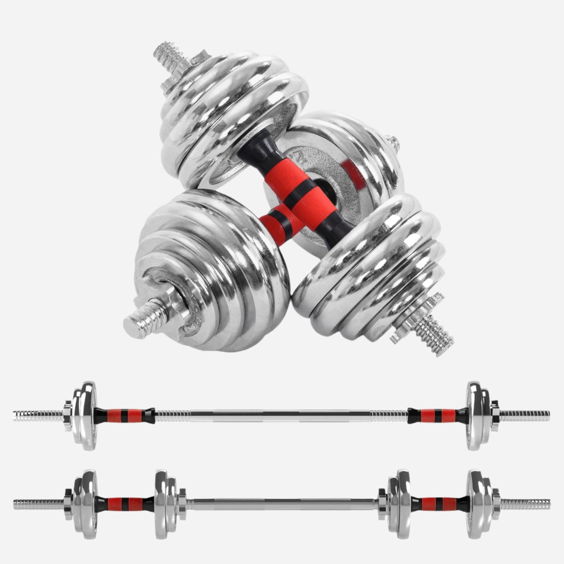 Build Strength Anywhere with 20kg Adjustable Dumbbell & Barbell Set | Dual-Use Cast Iron Weights for Home Gym | Compact Steel Design for Total Body Workouts