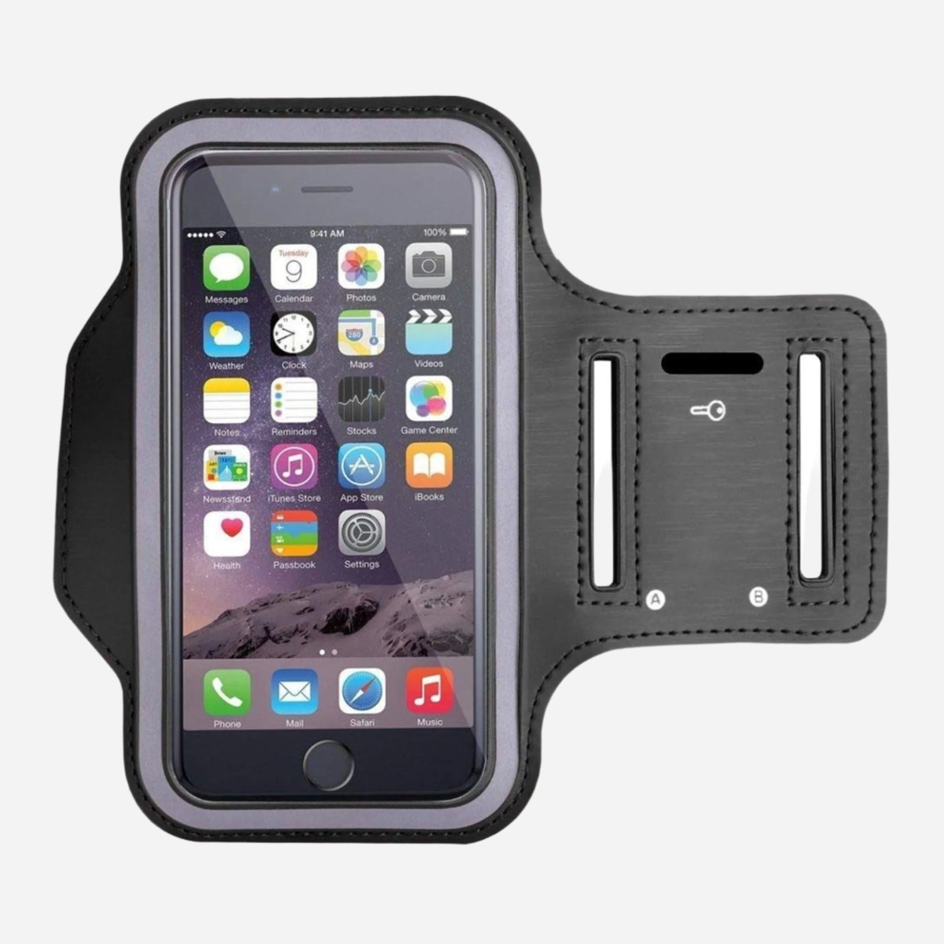 Waterproof Sports Armband Phone Holder – Reflective Running Band with Elastic Fit for Devices Up to 7.0”