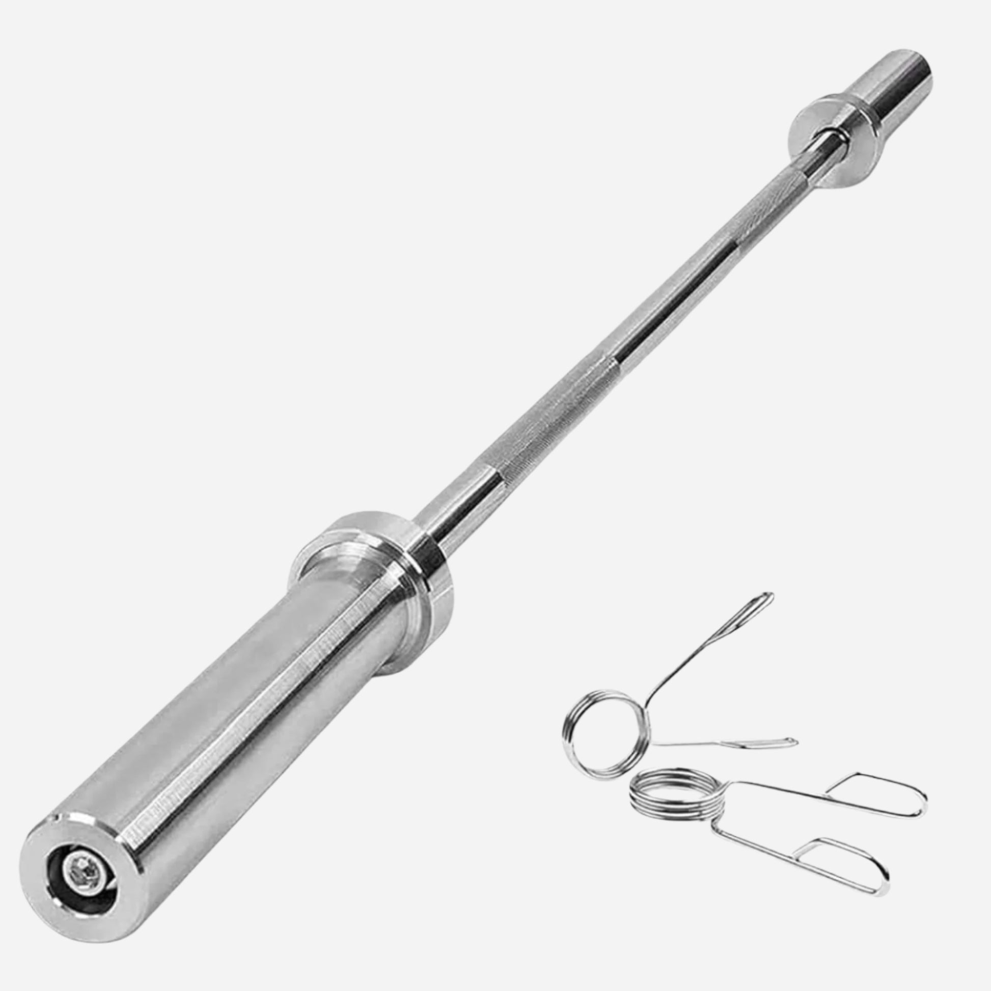 Premium Olympic Weightlifting Barbell – 4ft/5ft/6ft/7ft, Solid Chrome Steel 2" Barbell, Includes Spring Collars, Built for Squats, Bench, and Deadlifts in Home Gyms