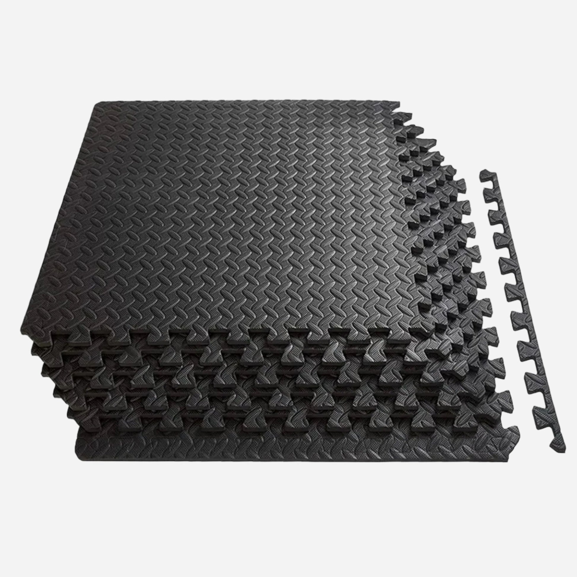 10 mm EVA Puzzle Interlocking Foam Tiles – Durable Non‑Slip Gym Flooring Mat, Black Modular Home Fitness Surface