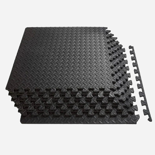 10 mm EVA Puzzle Interlocking Foam Tiles – Durable Non‑Slip Gym Flooring Mat, Black Modular Home Fitness Surface