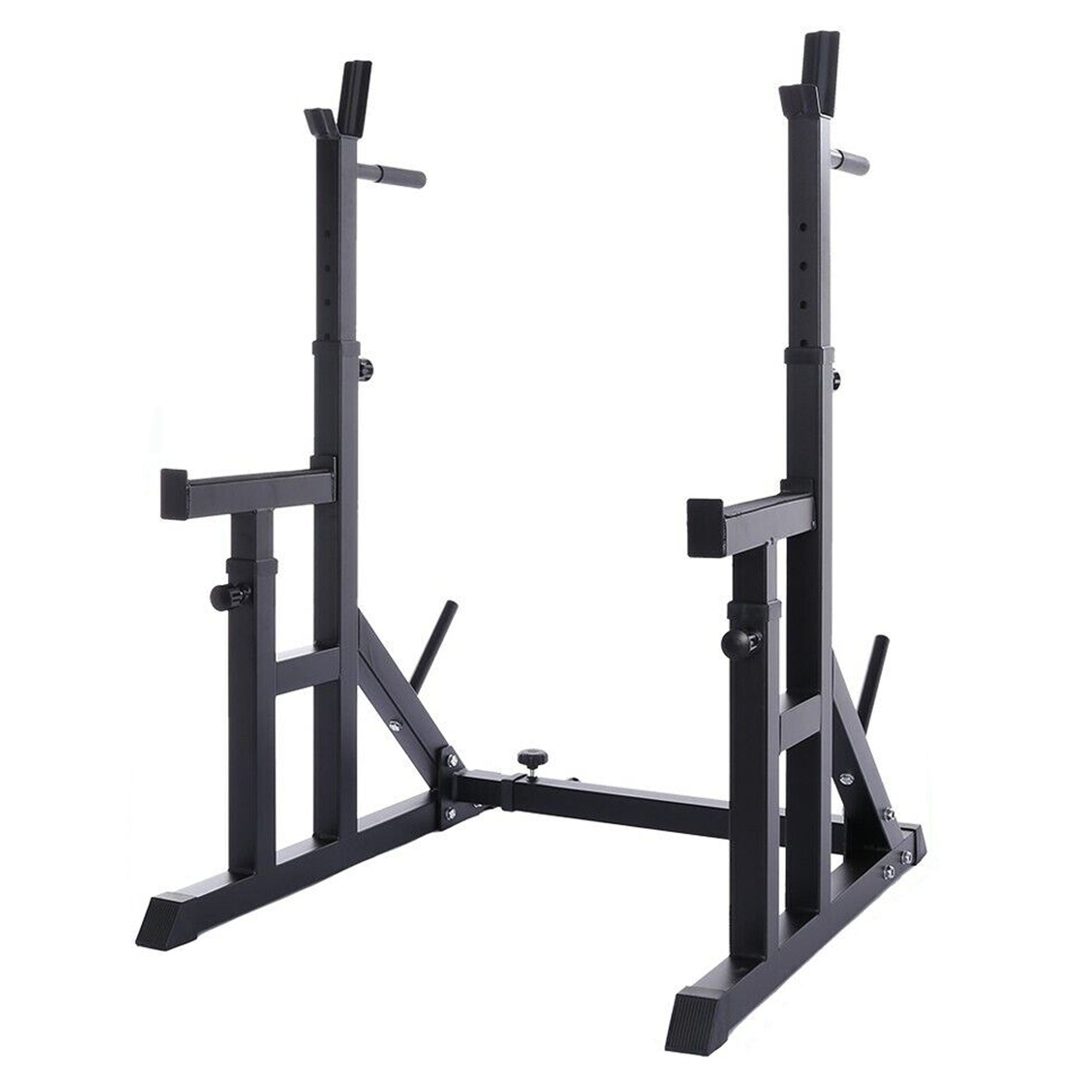 400kg Load Capacity Adjustable Squat & Bench Press Rack 2.0 – Heavy Duty Steel Frame, Multi Position & Safety Spotters for Home Gym Workouts