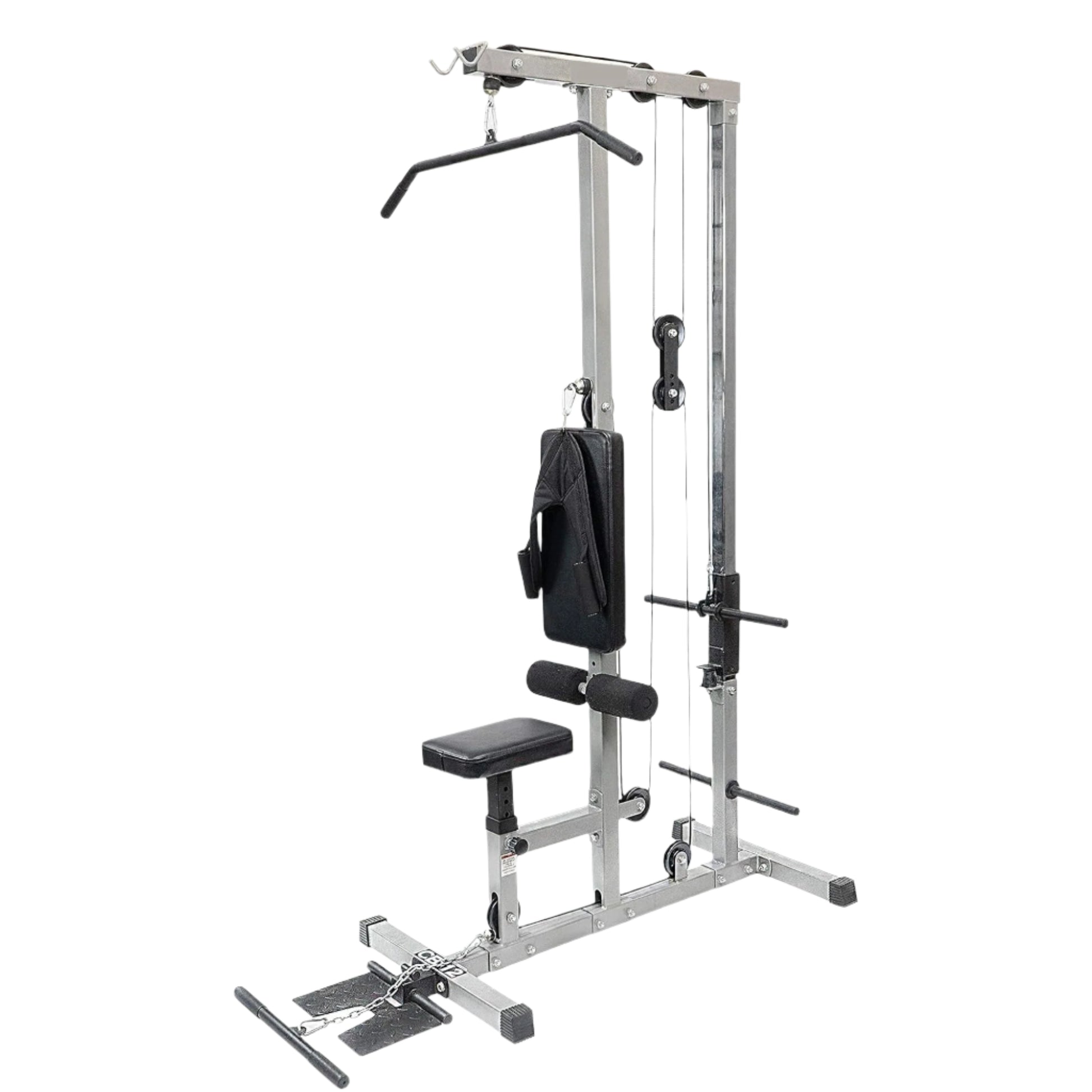 Elevate Strength Training with Lat Pulldown & Pulley Machine - Heavy Steel Build, Adjustable Seat - Versatile Cable System for Home Gym Fitness