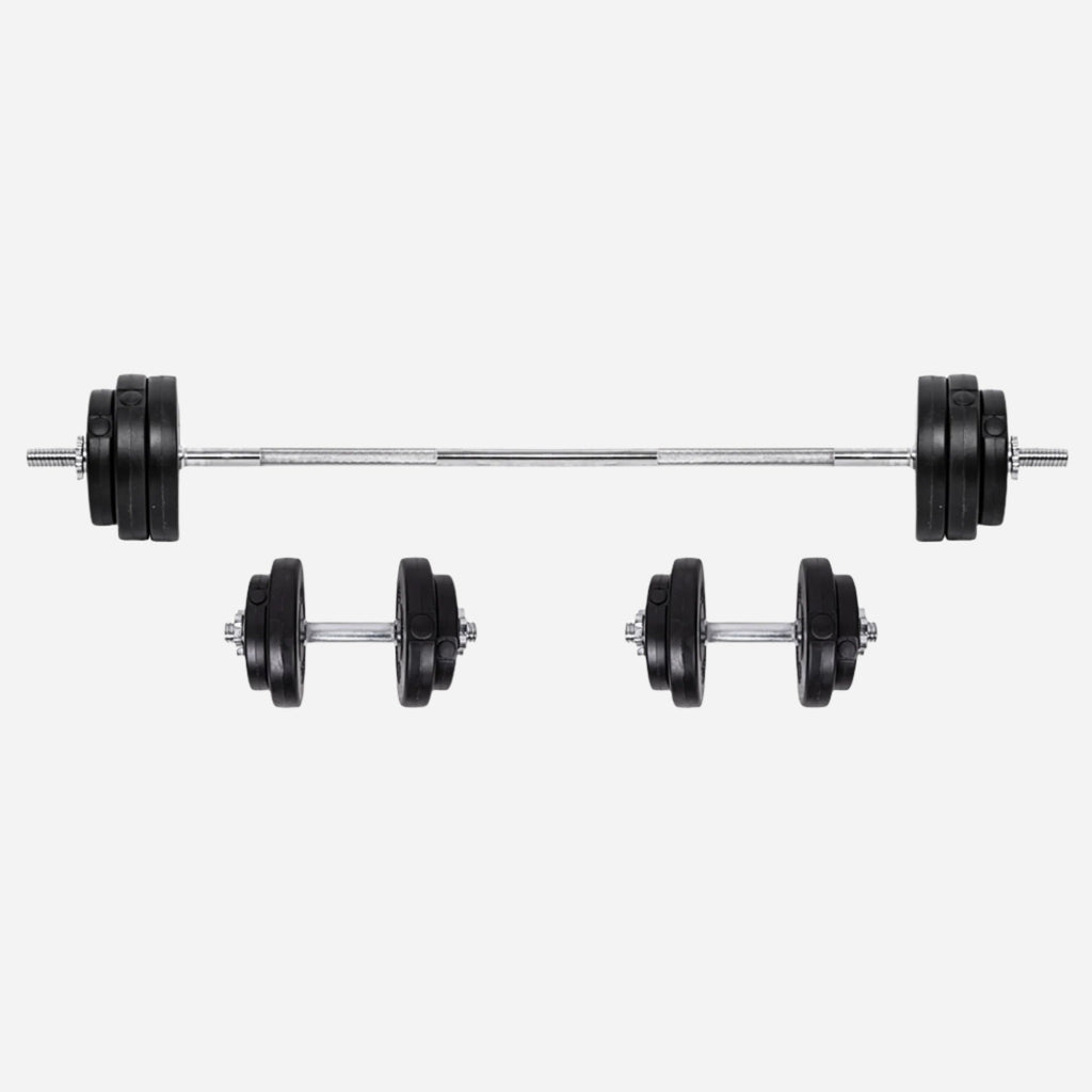 Cast Iron Adjustable Dumbbell & Barbell Set – 65 kg Weight Kit with Knurled Grip for Home Gym, Strength Training, Space‑Saving Fitness