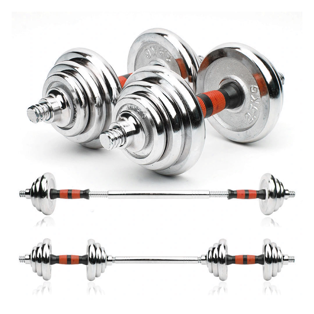 Build Strength Anywhere with 20kg Adjustable Dumbbell & Barbell Set | Dual-Use Cast Iron Weights for Home Gym | Compact Steel Design for Total Body Workouts