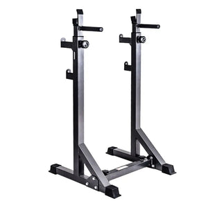 Heavy‑Duty Adjustable Half Squat Rack with Dip Station & Spotters, Reinforced Steel, 200 kg Capacity – Perfect for Home Gym Strength Training & Compact Spaces