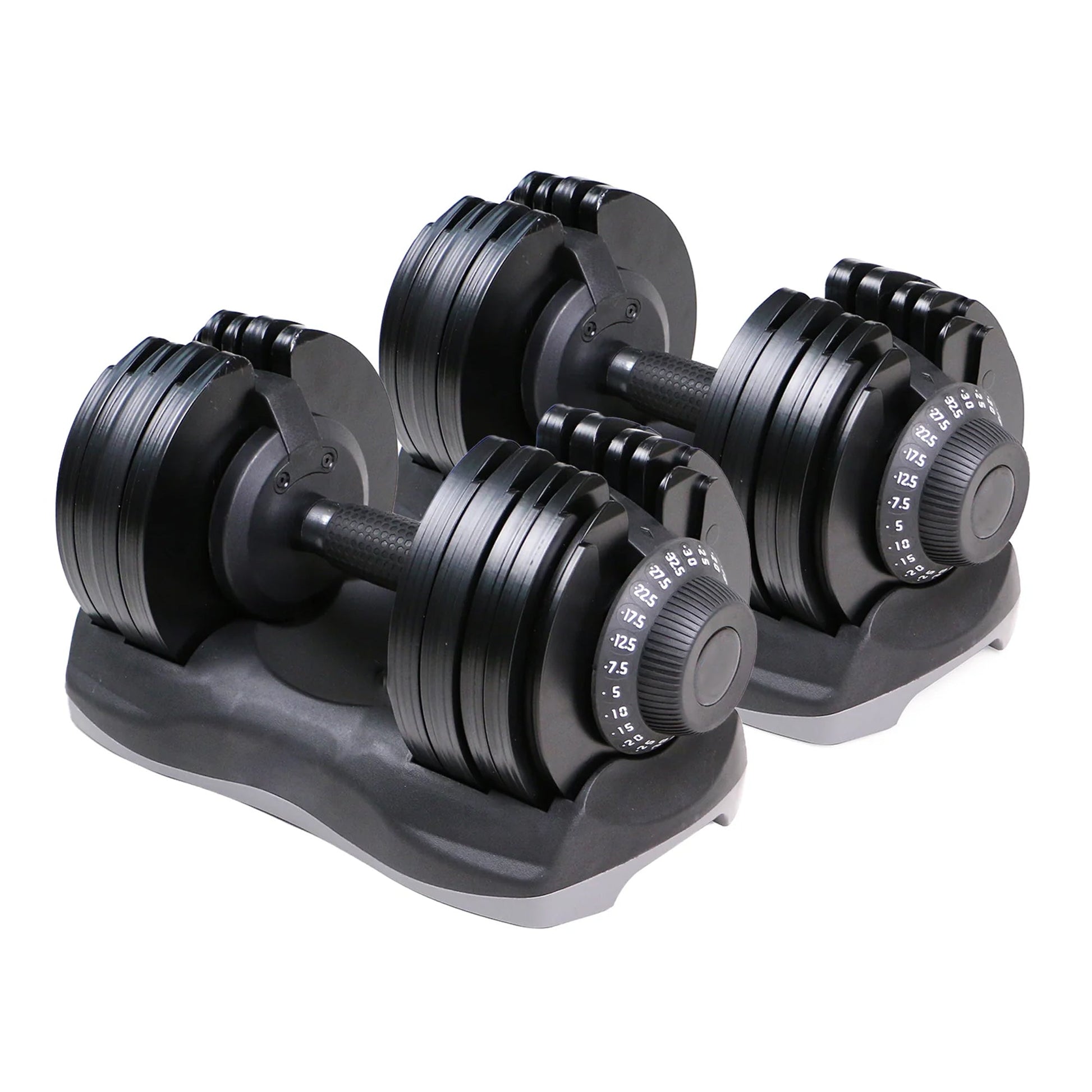 12-in-1 Adjustable Dumbbells Pair 32.5 kg – Compact Dial-Select Weights with Rubber Grip for Full-Body Home Workouts
