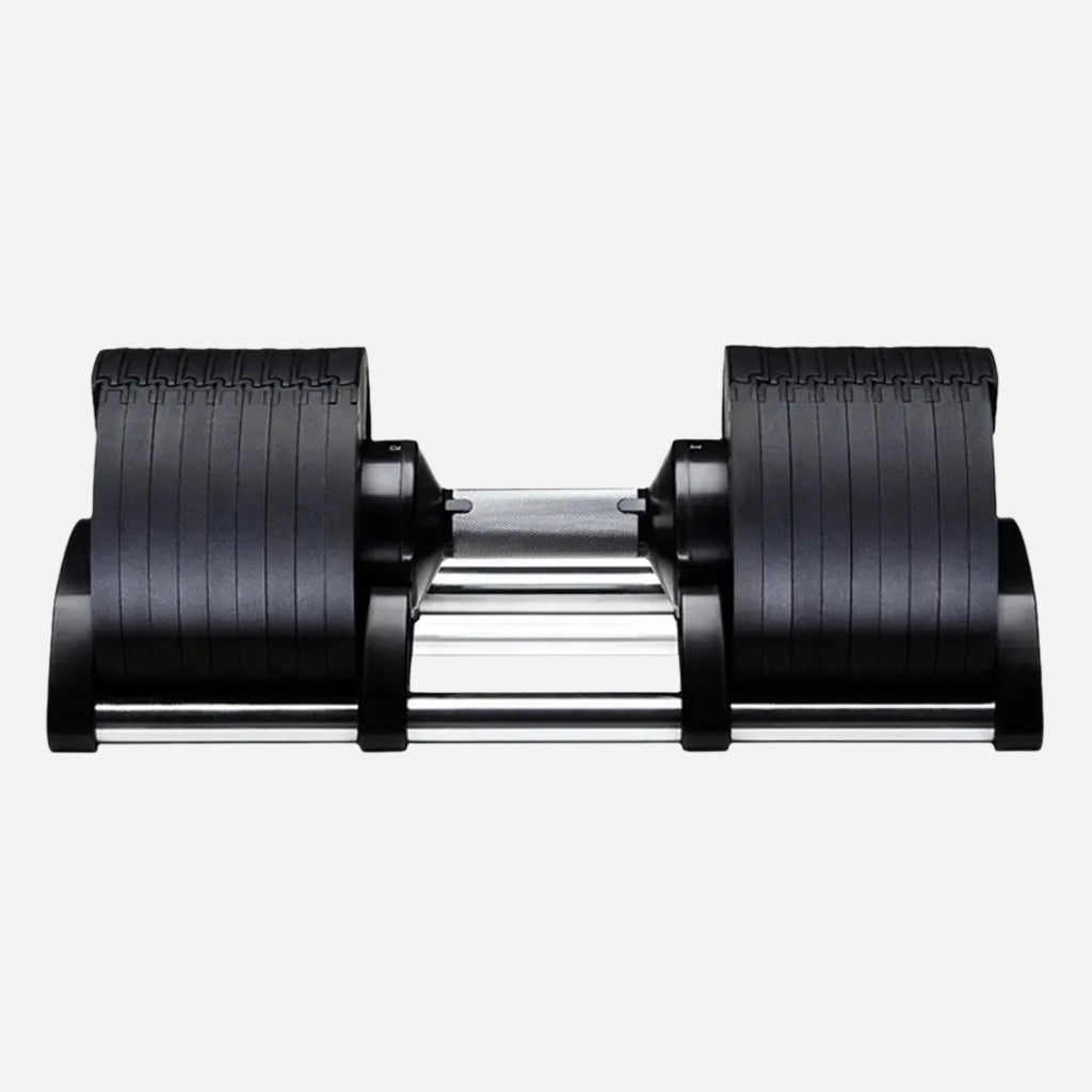 Compact Adjustable Dumbbells 24–45 kg with Steel Round Plates & Quick Dial – Anti-Slip Handle for Home Gym Strength Training and Space-Saving Storage