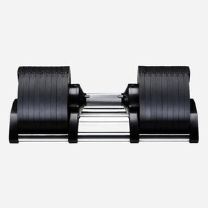 Compact Adjustable Dumbbells 24–45 kg with Steel Round Plates & Quick Dial – Anti-Slip Handle for Home Gym Strength Training and Space-Saving Storage
