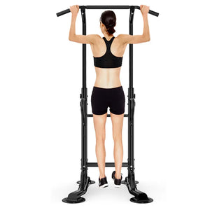 Compact Pull-Up & Dip Tower – Durable Steel Build, Adjustable Height, Cushioned Rests for Upper Body Training at Home