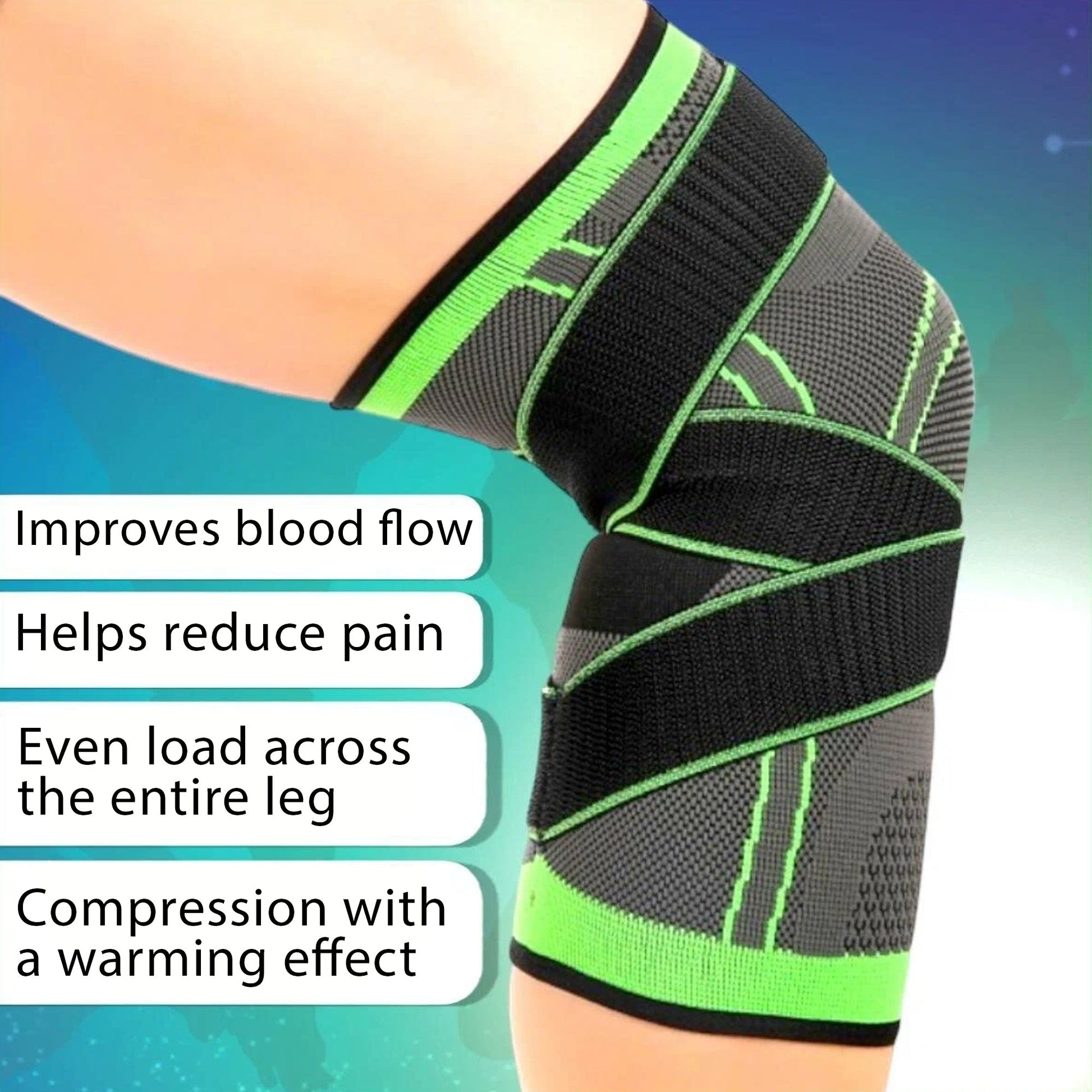 Knee Brace with Adjustable Strap, Neoprene Compression Support for ACL, Meniscus & Joint Pain Relief, Ideal for Running, Sports & Daily Home Fitness