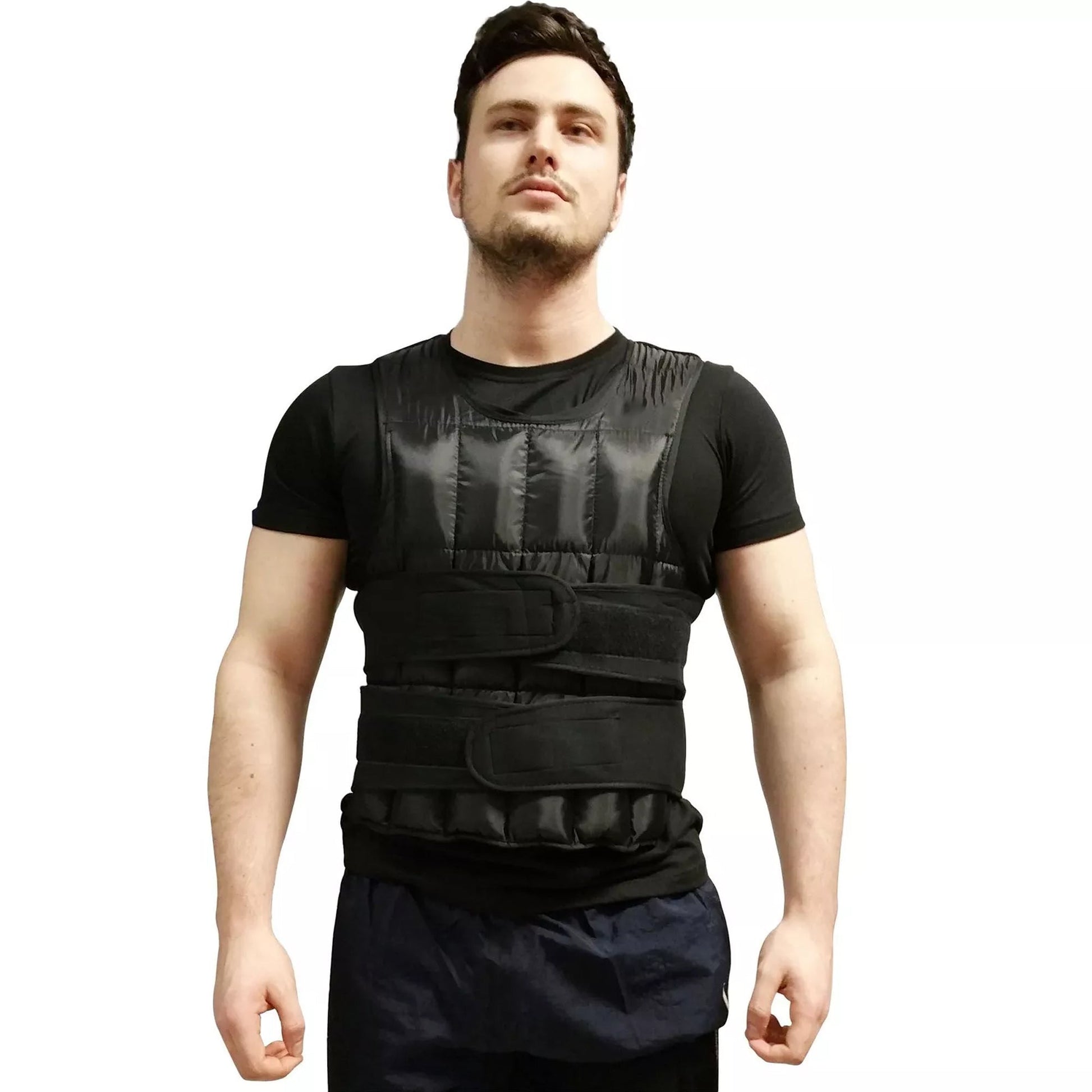 Tactical Black Weight Vest 10–20 kg – Breathable & Adjustable for Cardio, Strength Training & HIIT – Compact Gear for Home Workout Spaces