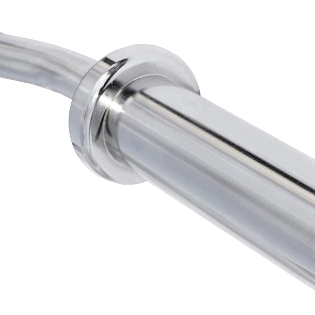 47″ Olympic EZ Curl Bar – Chrome-Finished Barbell with Spring Collars for Arm, Back & Strength Training – Fits 2″ Plates – Home Gym Essential