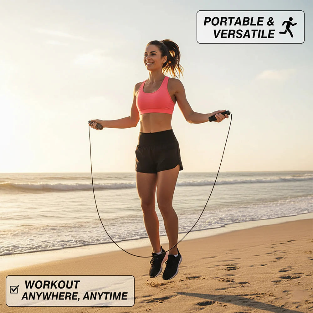High-Speed Jump Rope – Adjustable Length, Tangle-Free Design, and Durable Build for Intense Cardio, Fat Burning & Home Fitness Workouts in Any Space