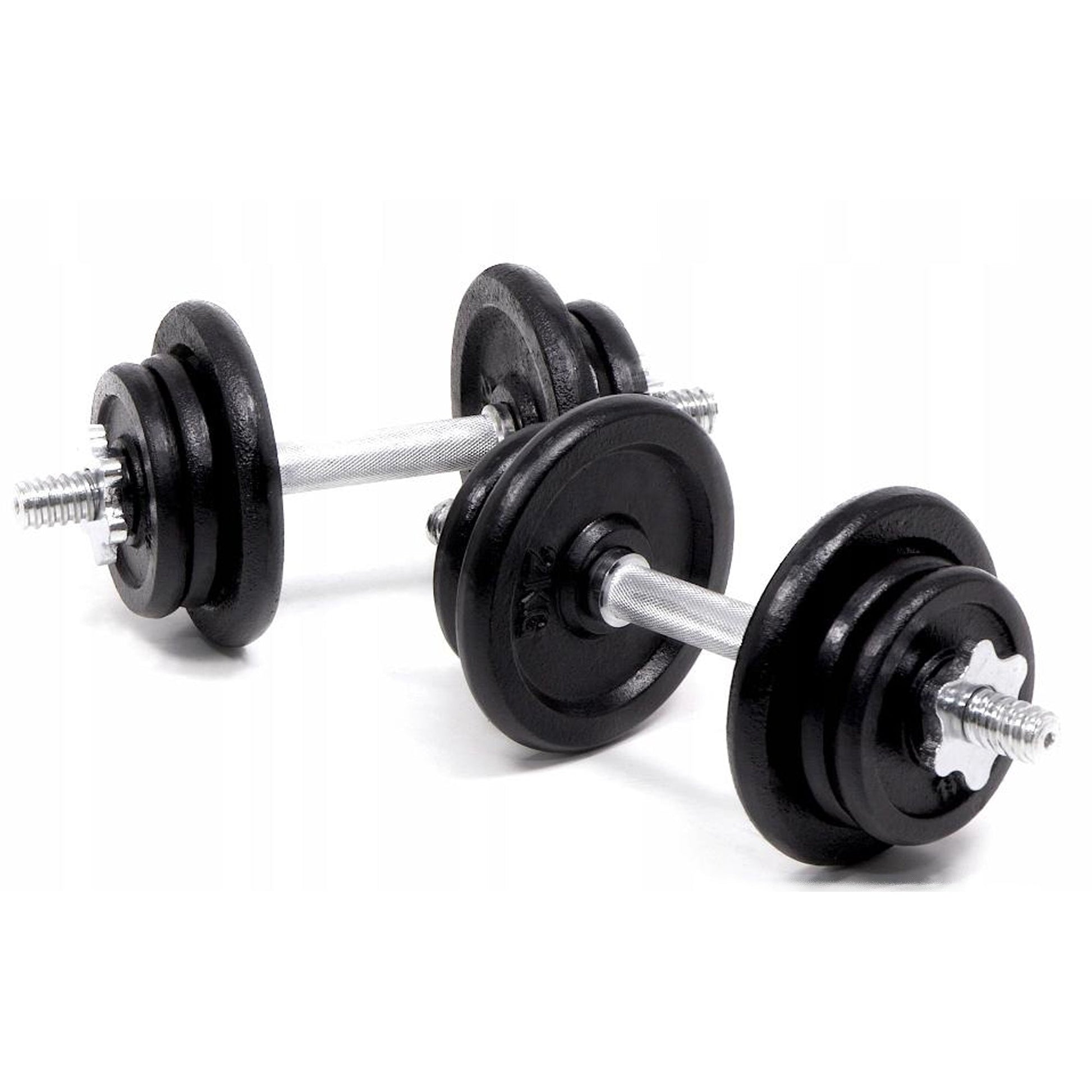 Cast Iron Adjustable Dumbbell & Barbell Set – 65 kg Weight Kit with Knurled Grip for Home Gym, Strength Training, Space‑Saving Fitness