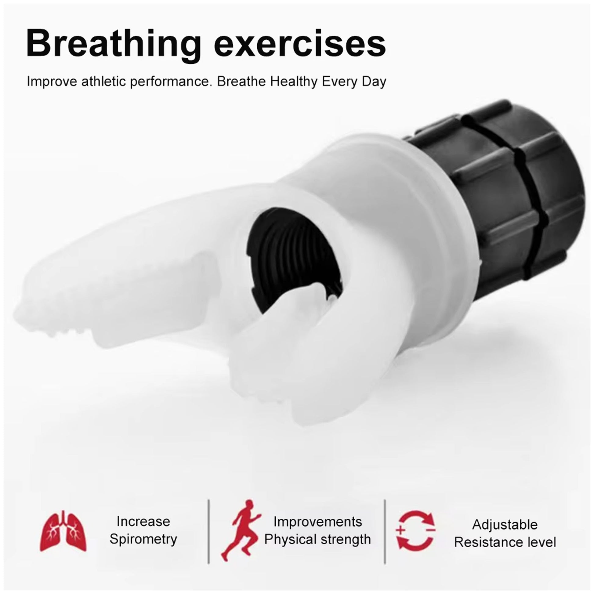 Portable Breathing Trainer | Lung Exerciser for Respiratory Therapy, Endurance & Lung Capacity Improvement