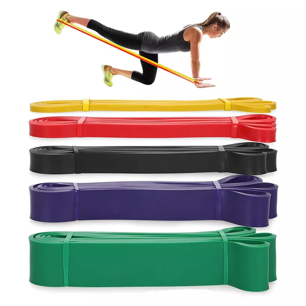 Exercise Resistance Bands – 5-Level Latex Set for Stretching, Pull-Up Support, Powerlifting & Total Body Fitness at Home