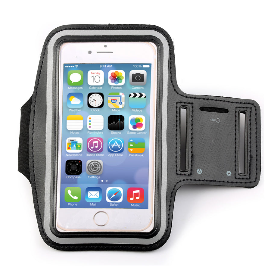 Waterproof Sports Armband Phone Holder – Reflective Running Band with Elastic Fit for Devices Up to 7.0”