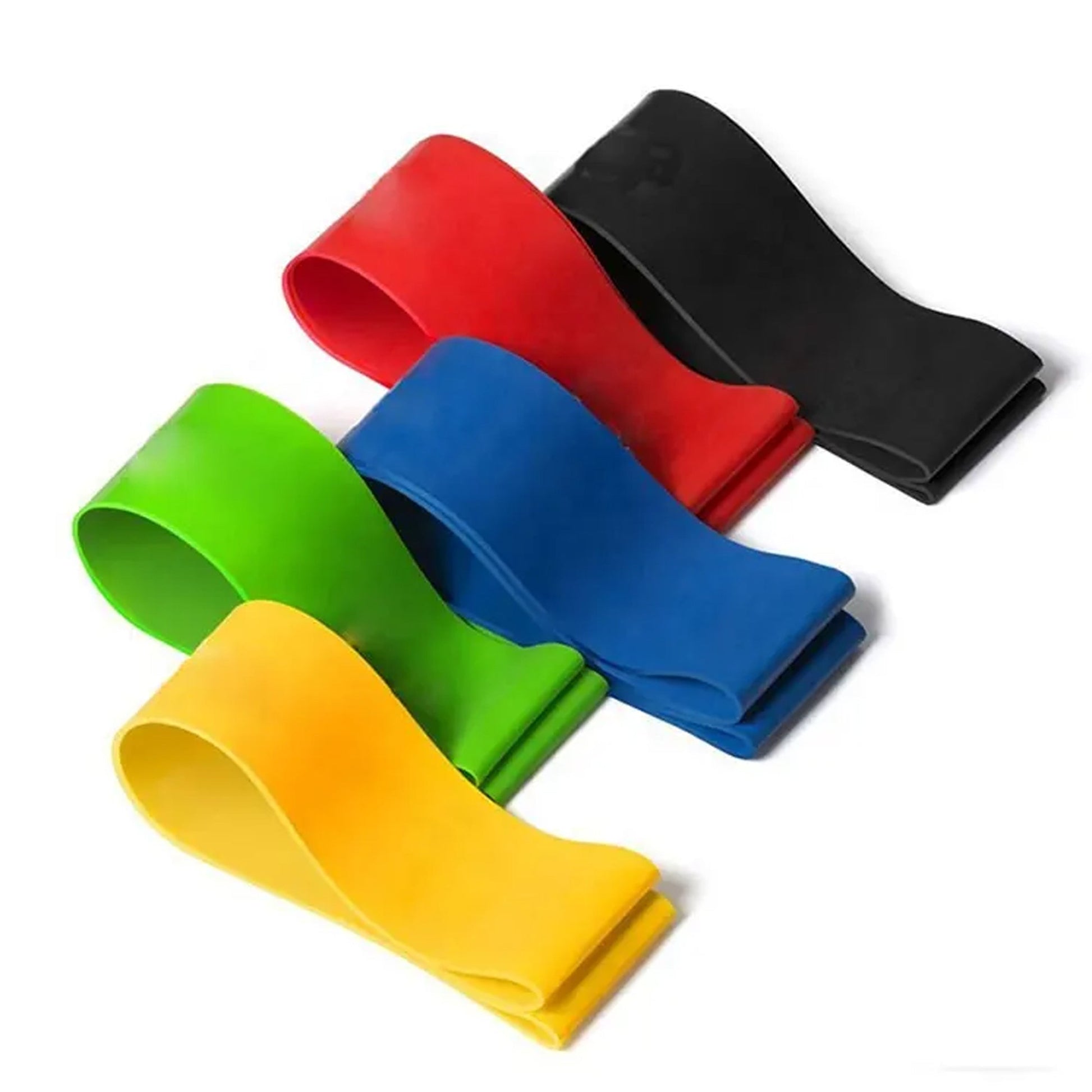 Light Resistance Loop Bands – 5‑Pack Latex Exercise Bands for Strength Training, Pilates, Yoga & Home Workouts – Compact, Color‑Coded & Non‑Roll