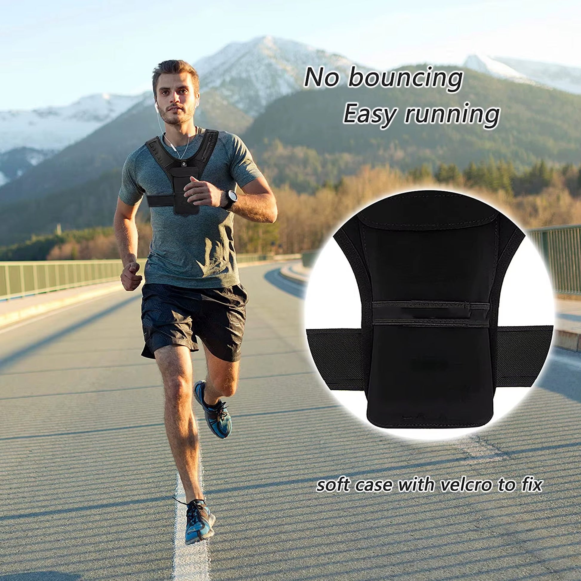 Adjustable Lightweight Running Hydration Vest – Reflective Hi‑Vis Design with Phone Holder – Breathable & Compact for Home Fitness & Outdoor Running