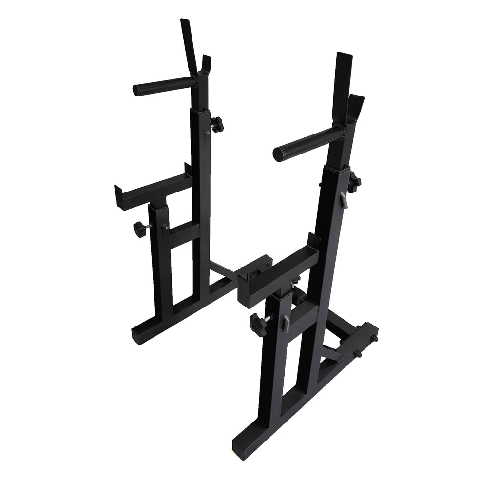 Elevate Home Workouts with a Heavy-Duty Barbell Stand | Adjustable Rack for Squats, Bench Press, Dips & More | Built-In Spotters for Strength Training Support