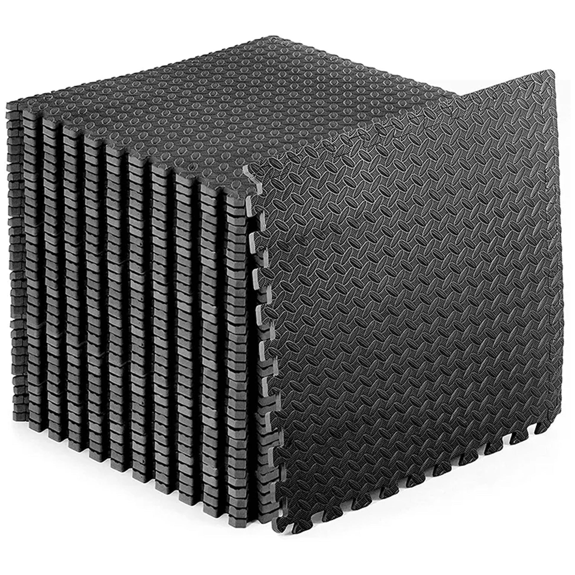 10 mm EVA Puzzle Interlocking Foam Tiles – Durable Non‑Slip Gym Flooring Mat, Black Modular Home Fitness Surface