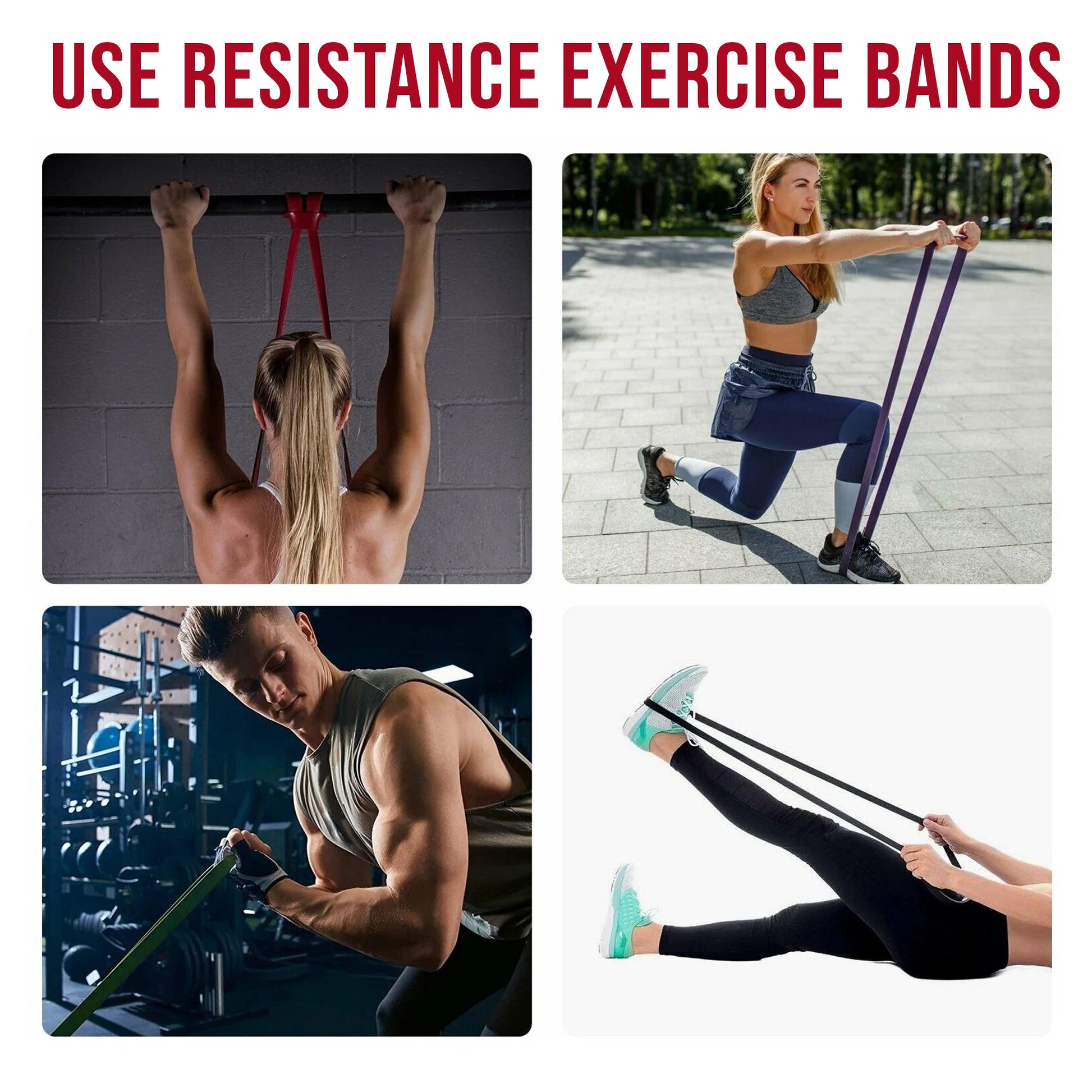 Exercise Resistance Bands – 5-Level Latex Set for Stretching, Pull-Up Support, Powerlifting & Total Body Fitness at Home