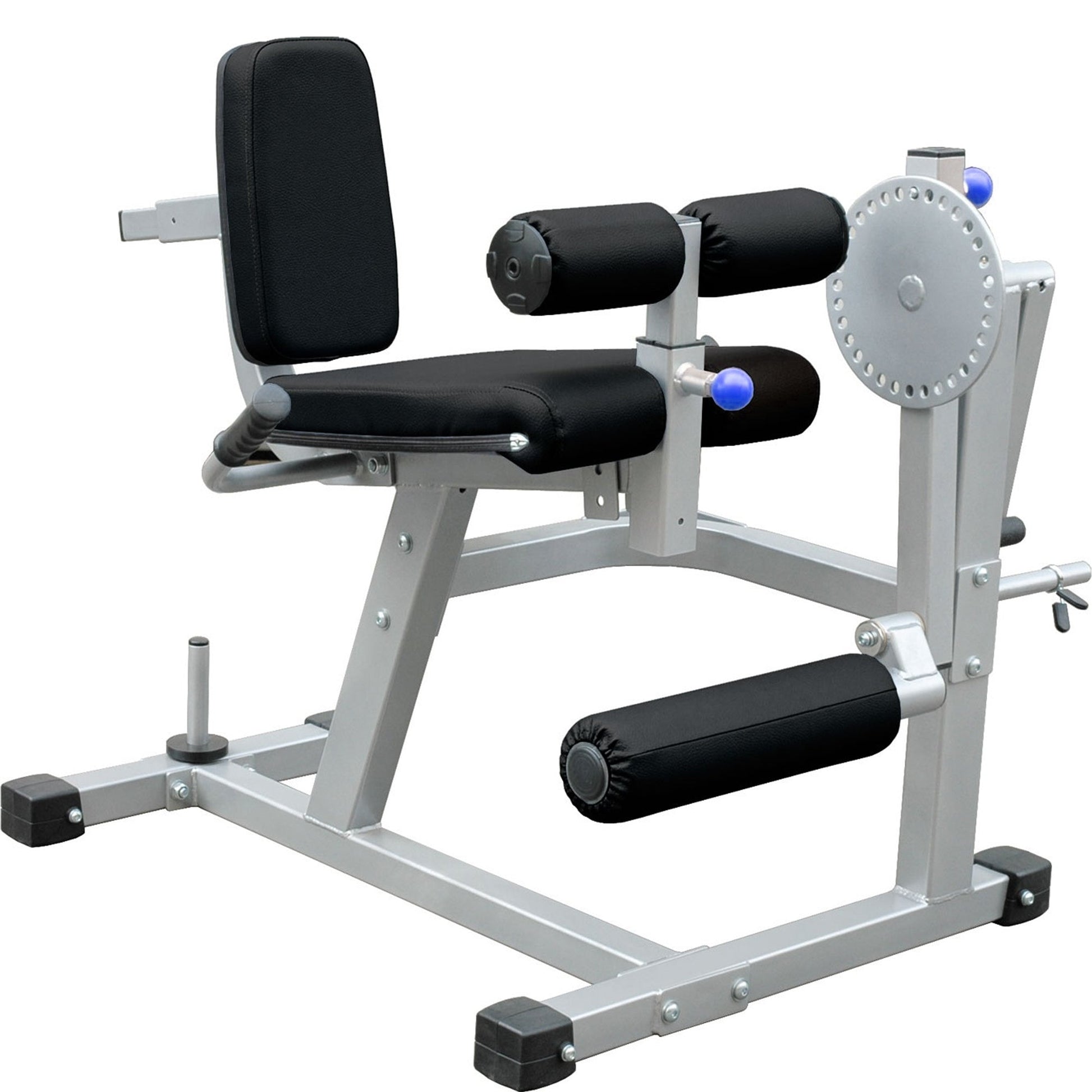 Plate‑Loaded Leg Extension & Curl Machine, Steel Frame with Adjustable Seat & Backrest, Padded Rollers, Heavy‑Duty Home Gym Quad‑Hamstring Isolator