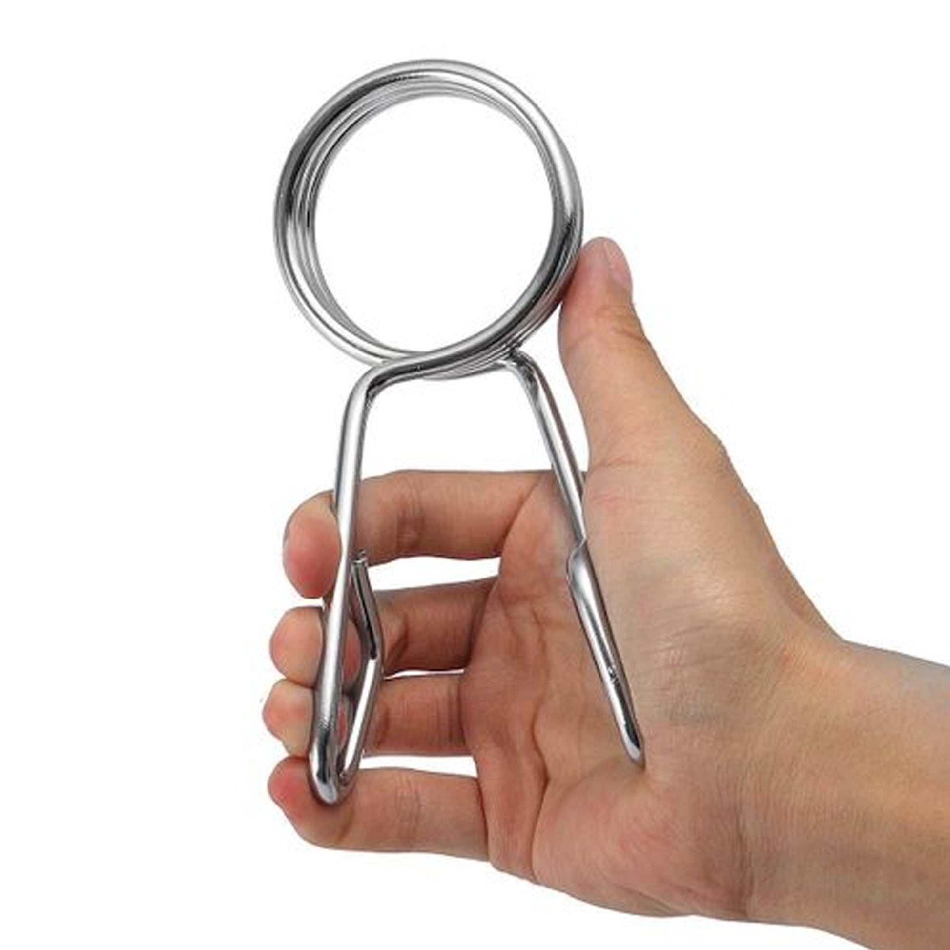 Chrome Olympic Spring Collars 2" – Heavy-Duty 50 mm Bar Clips with Quick-Release Grip – Secure Fit for Home Gym Weightlifting
