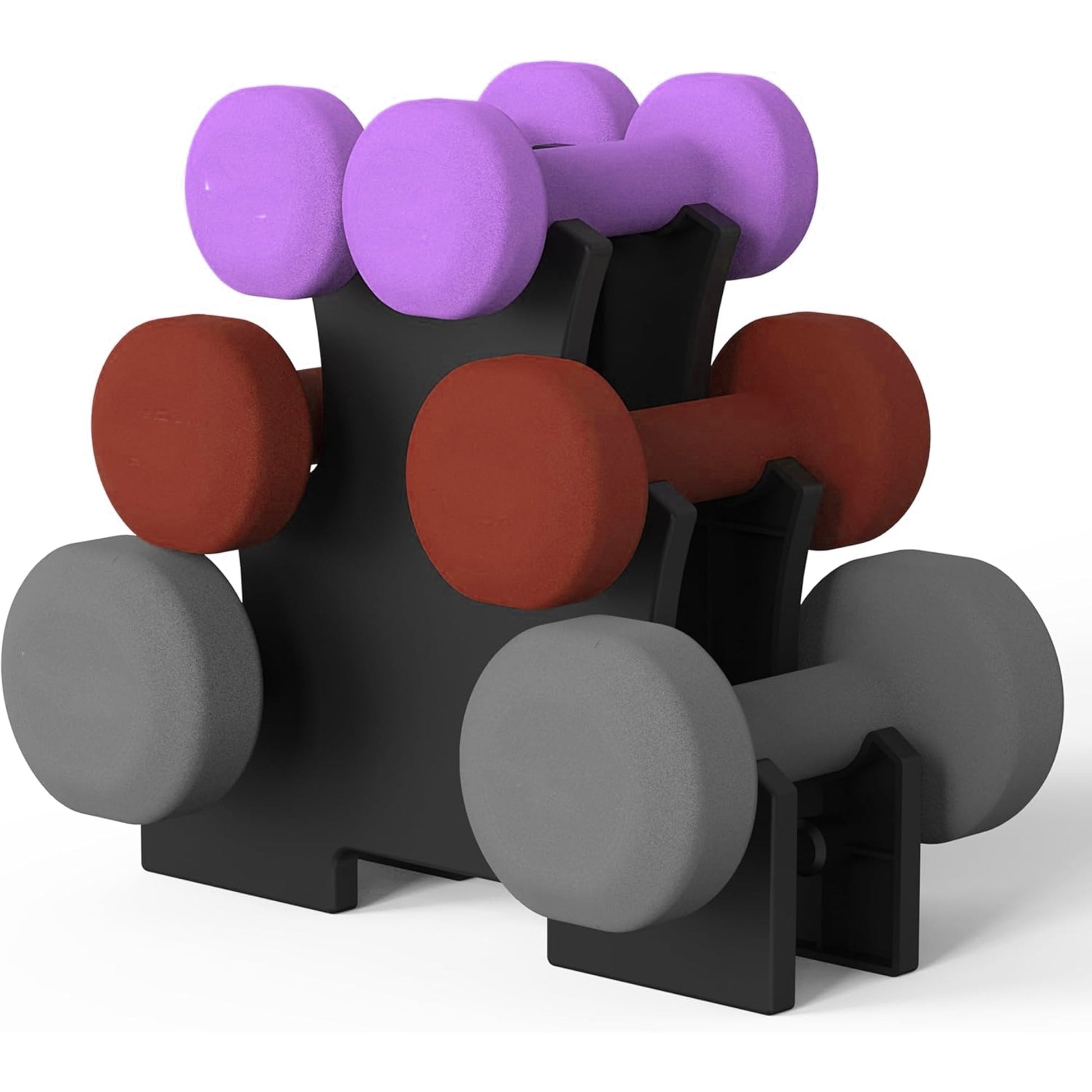 Space Saving Weight Rack – 3, 5 Tier Neoprene Dumbbell Tree Stand, Compact Storage Stand for Home Gym Setups