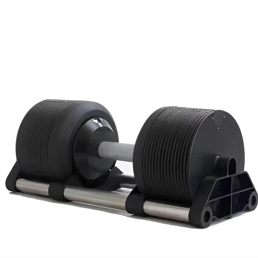 Compact Adjustable Dumbbells 24–45 kg with Steel Round Plates & Quick Dial – Anti-Slip Handle for Home Gym Strength Training and Space-Saving Storage