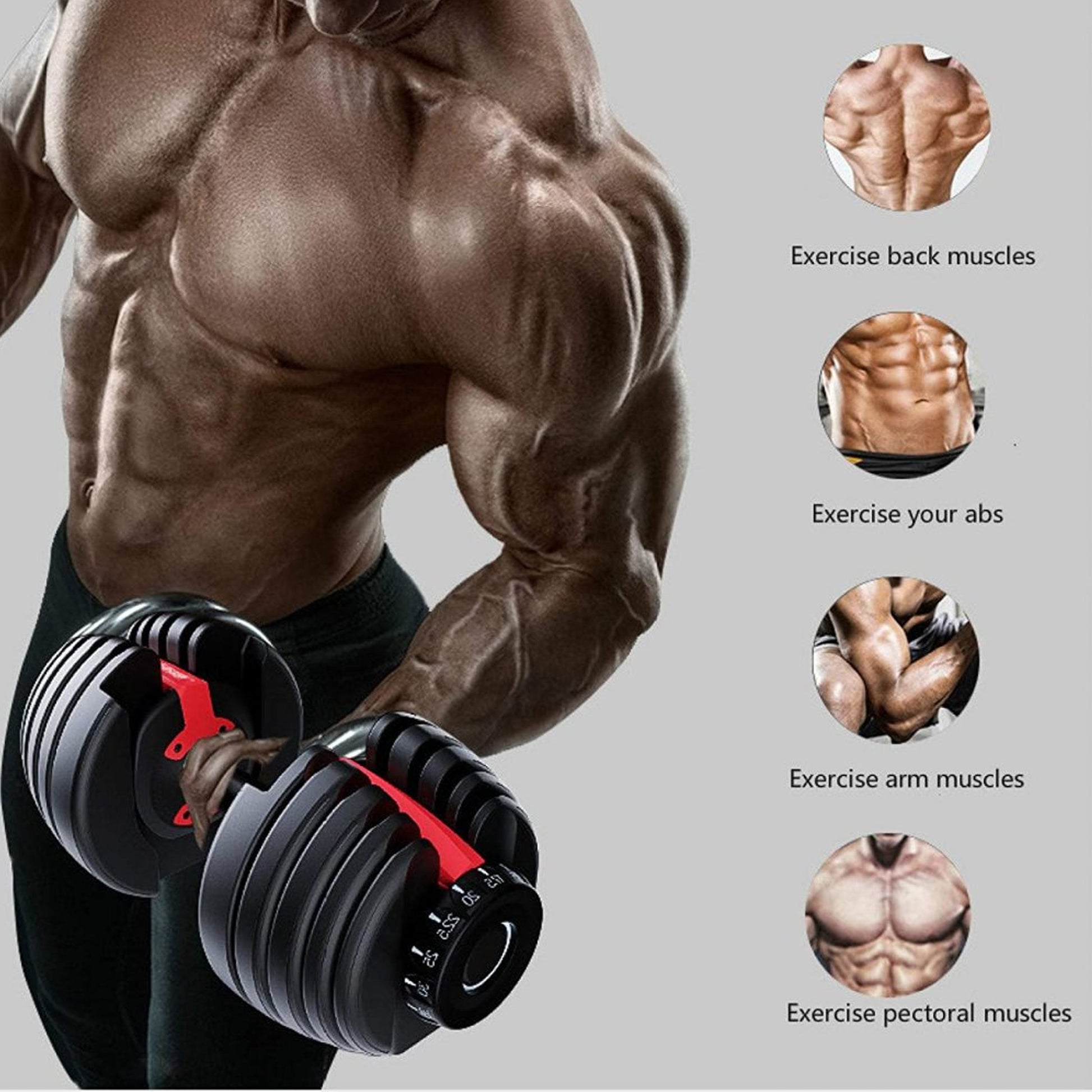 Total Body Transformer 24kg | 15-in-1 Adjustable Dumbbell with Quick Dial | Home Gym Space Saver | Compact Weight Set with Optional Bench & Stand | Unisex Fitness
