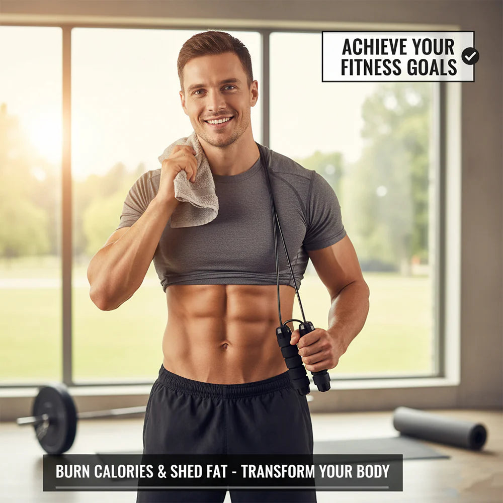 High-Speed Jump Rope – Adjustable Length, Tangle-Free Design, and Durable Build for Intense Cardio, Fat Burning & Home Fitness Workouts in Any Space