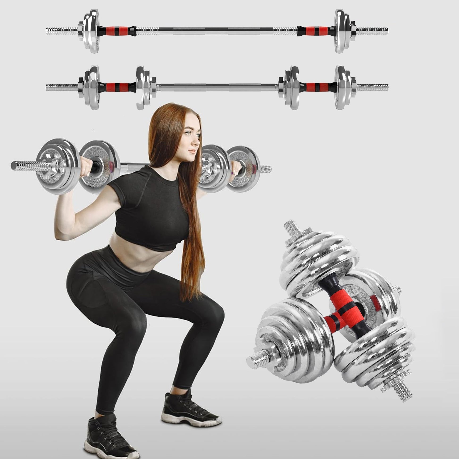 Build Strength Anywhere with 20kg Adjustable Dumbbell & Barbell Set | Dual-Use Cast Iron Weights for Home Gym | Compact Steel Design for Total Body Workouts