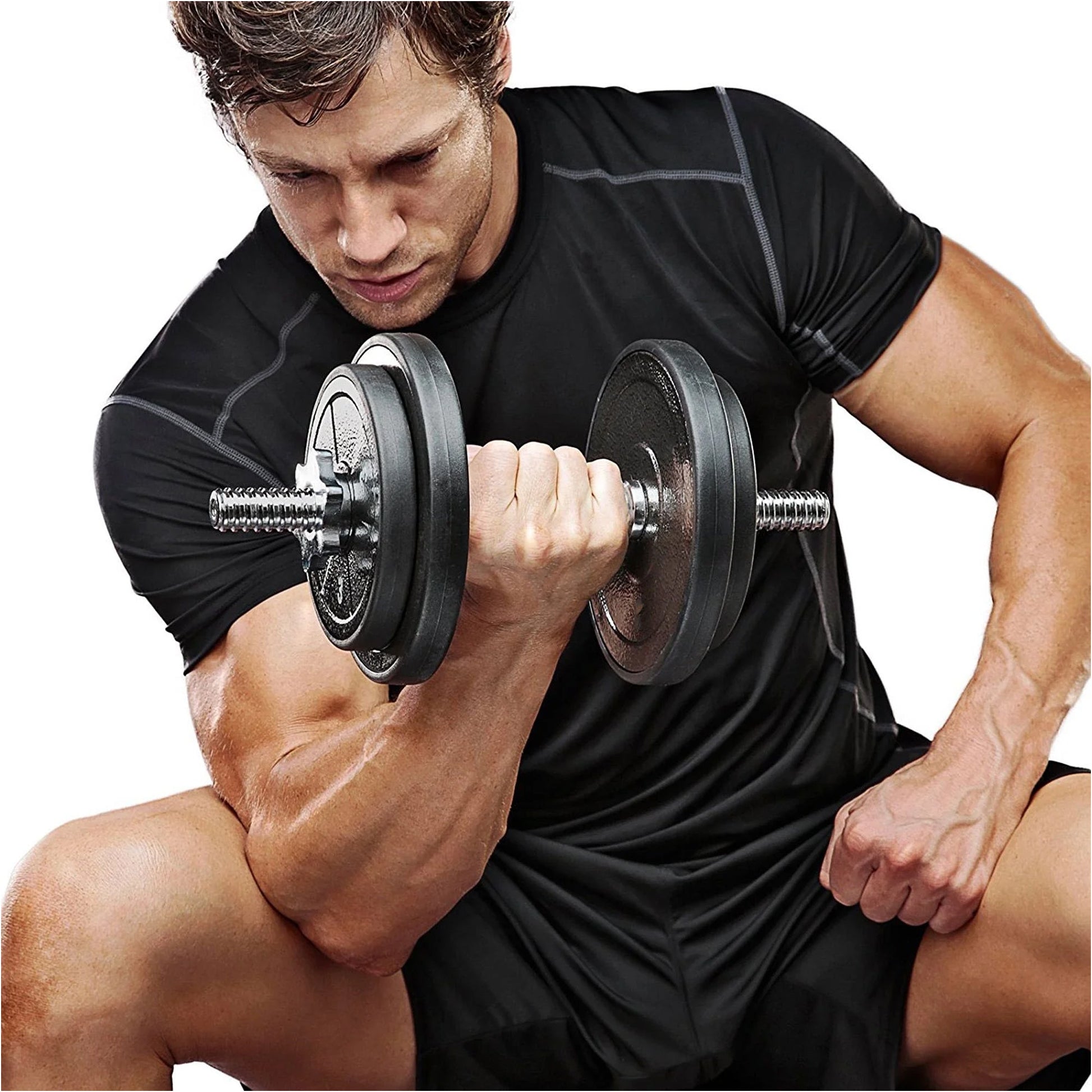 Cast Iron Adjustable Dumbbell & Barbell Set – 65 kg Weight Kit with Knurled Grip for Home Gym, Strength Training, Space‑Saving Fitness