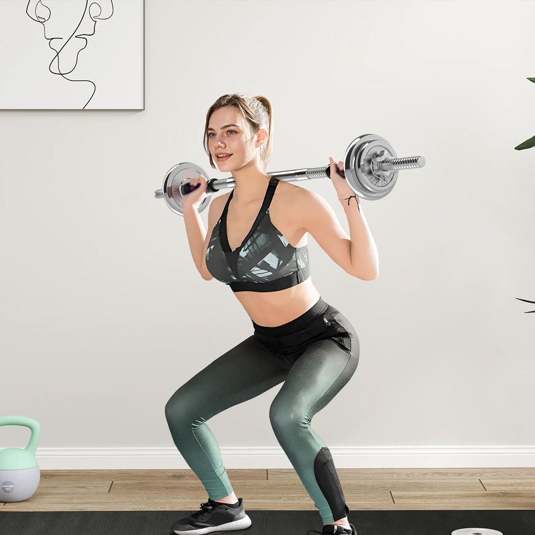 Build Strength Anywhere with 20kg Adjustable Dumbbell & Barbell Set | Dual-Use Cast Iron Weights for Home Gym | Compact Steel Design for Total Body Workouts