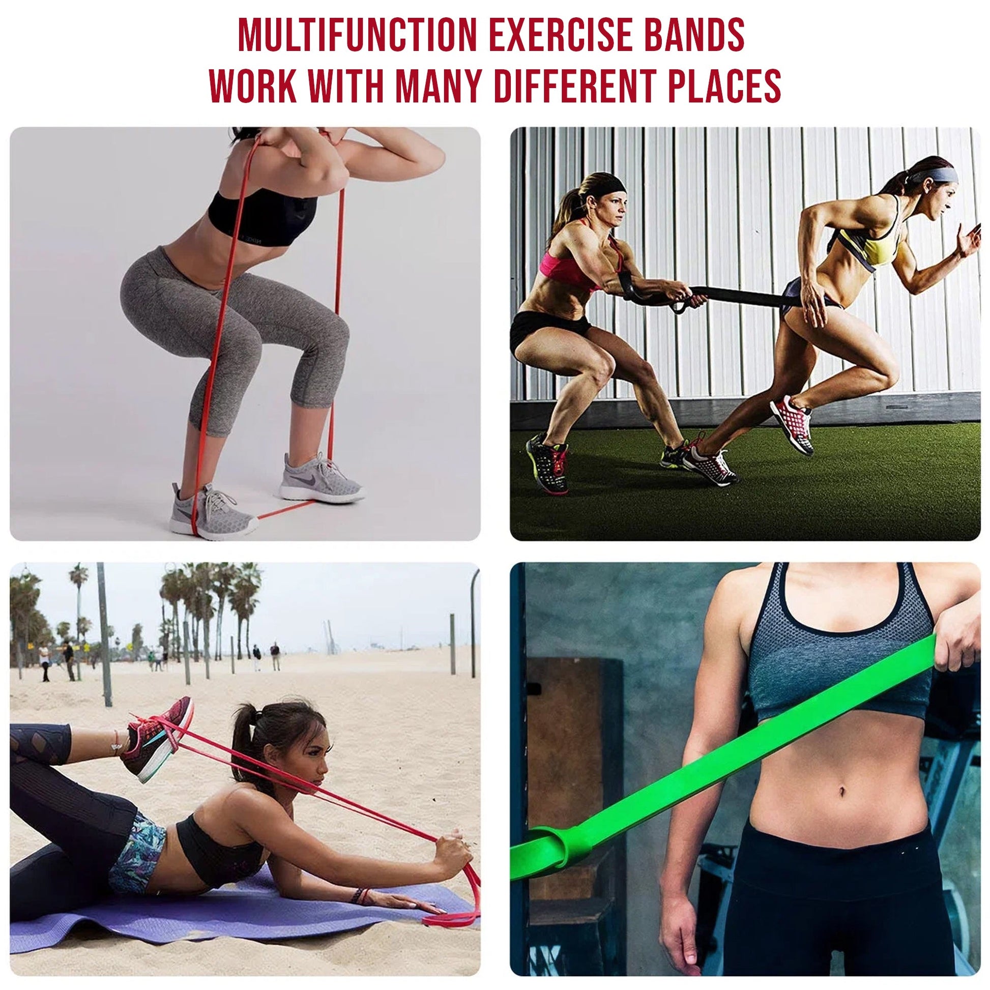 Exercise Resistance Bands – 5-Level Latex Set for Stretching, Pull-Up Support, Powerlifting & Total Body Fitness at Home