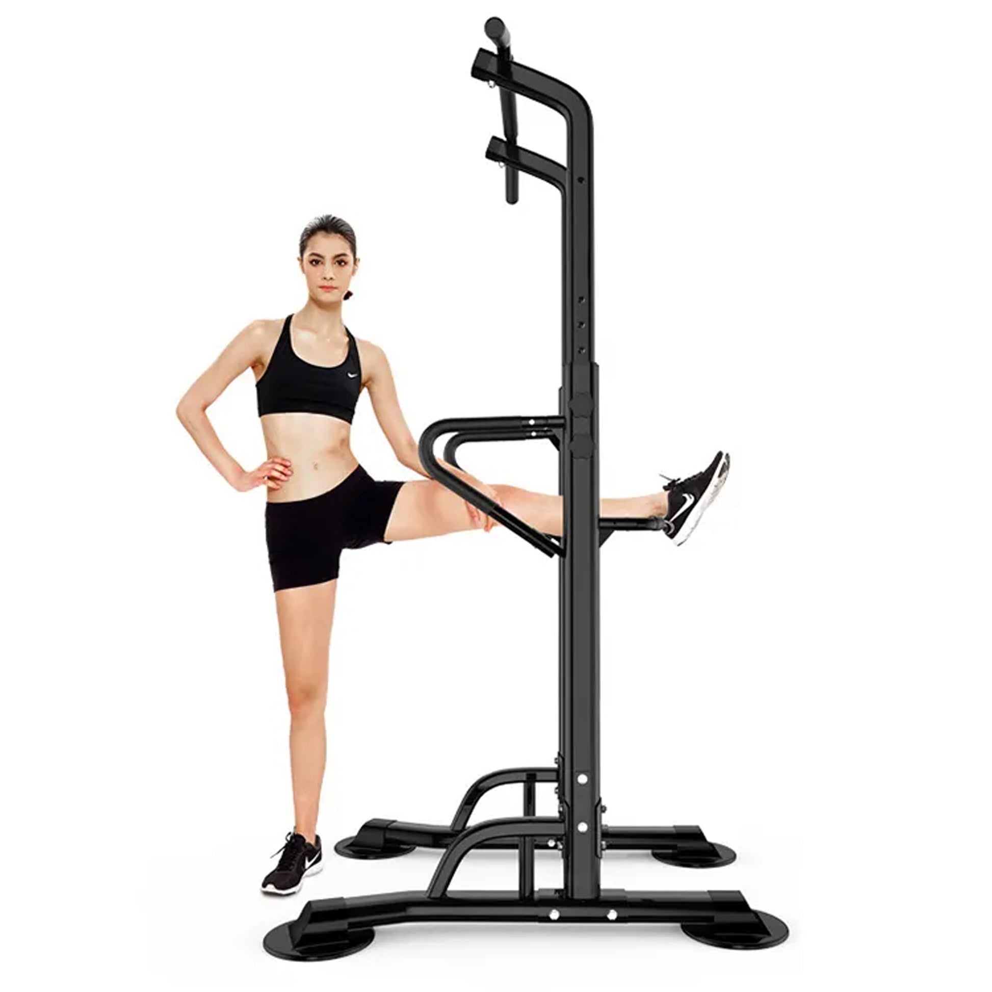 Compact Pull-Up & Dip Tower – Durable Steel Build, Adjustable Height, Cushioned Rests for Upper Body Training at Home