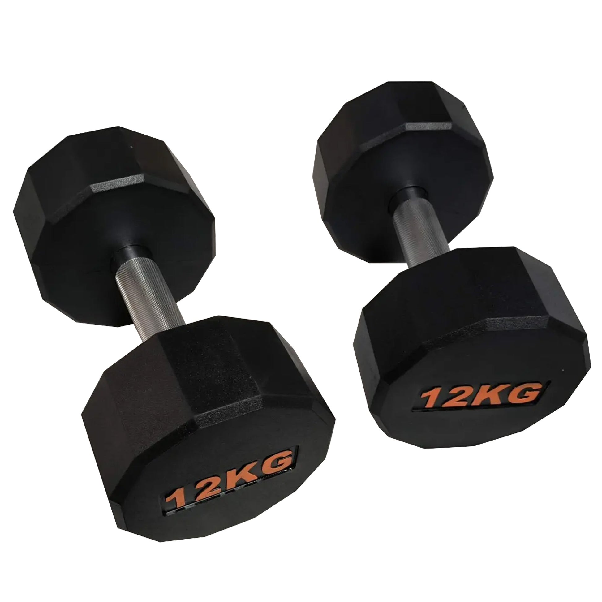 Hex Dumbbells with Rubber Coating, Anti-Roll Design, Knurled Grip for Strength Training – Space-Saving Free Weights for Home Gym and Studio Use
