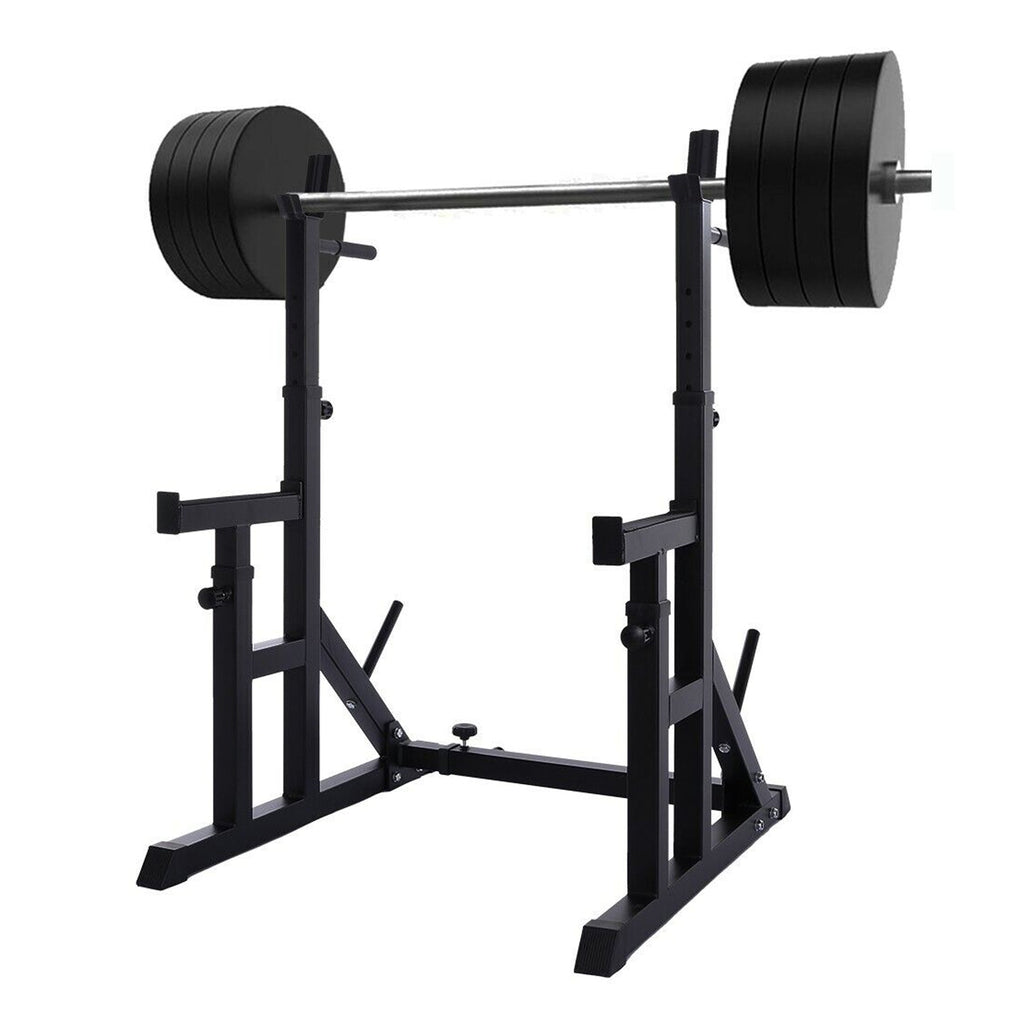 Elevate Home Workouts with a Heavy-Duty Barbell Stand | Adjustable Rack for Squats, Bench Press, Dips & More | Built-In Spotters for Strength Training Support
