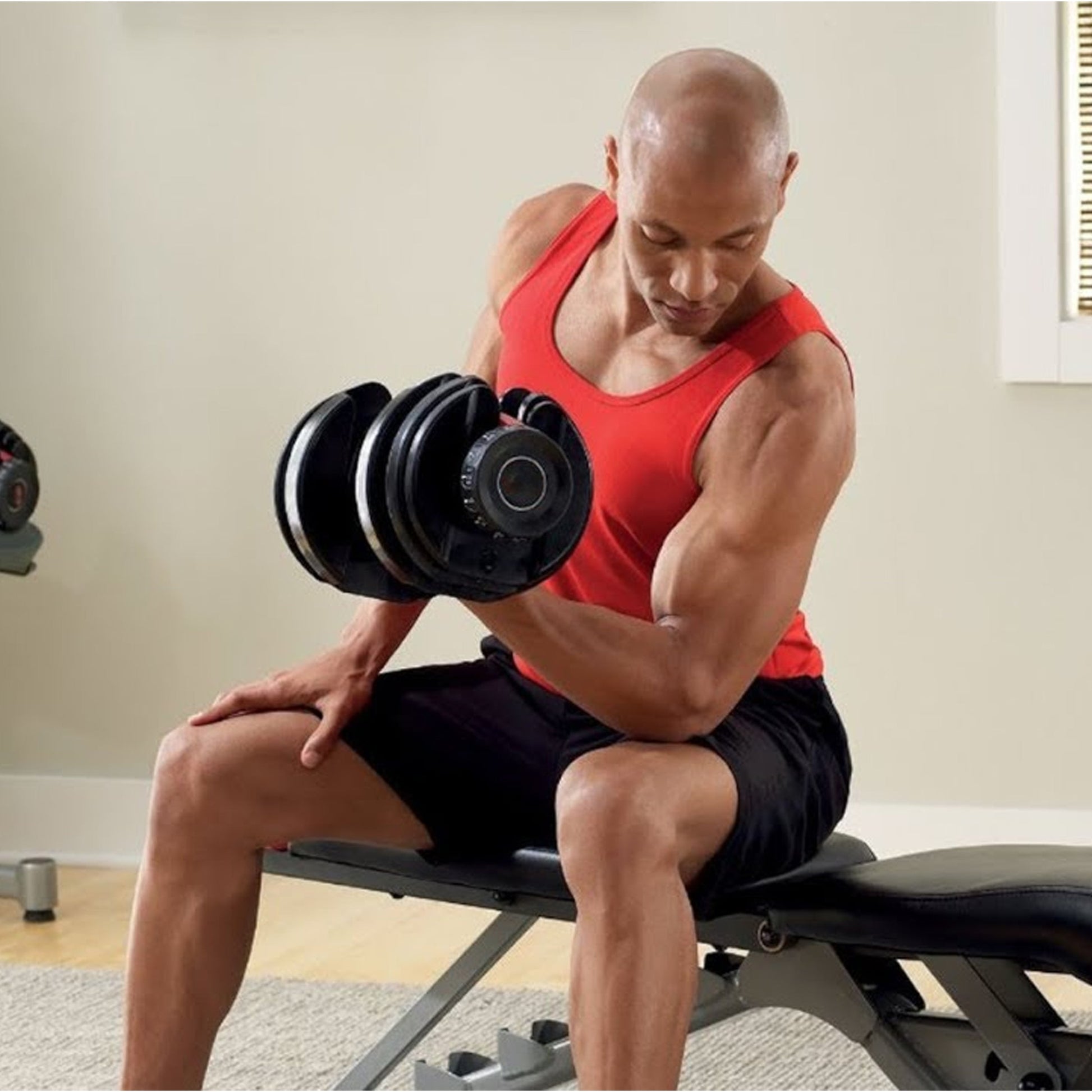 Total Body Transformer 24kg | 15-in-1 Adjustable Dumbbell with Quick Dial | Home Gym Space Saver | Compact Weight Set with Optional Bench & Stand | Unisex Fitness