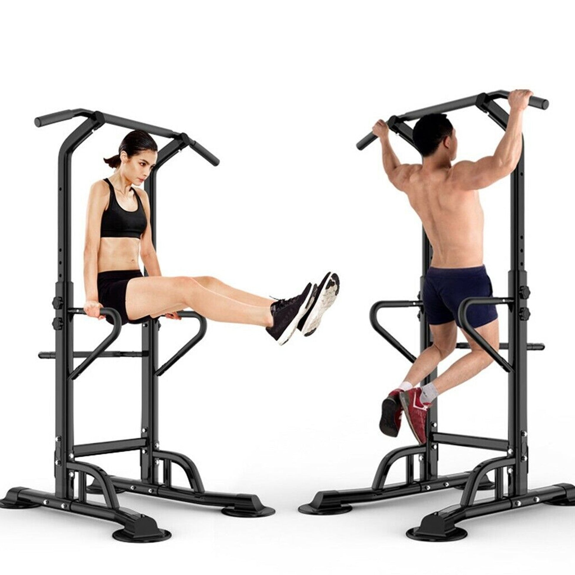Compact Pull-Up & Dip Tower – Durable Steel Build, Adjustable Height, Cushioned Rests for Upper Body Training at Home