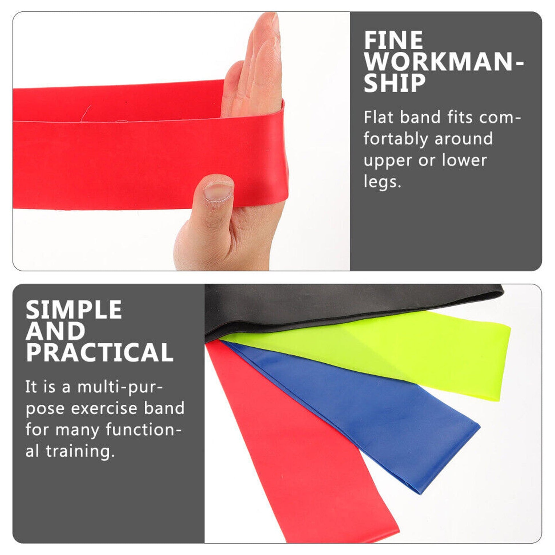 Light Resistance Loop Bands – 5‑Pack Latex Exercise Bands for Strength Training, Pilates, Yoga & Home Workouts – Compact, Color‑Coded & Non‑Roll