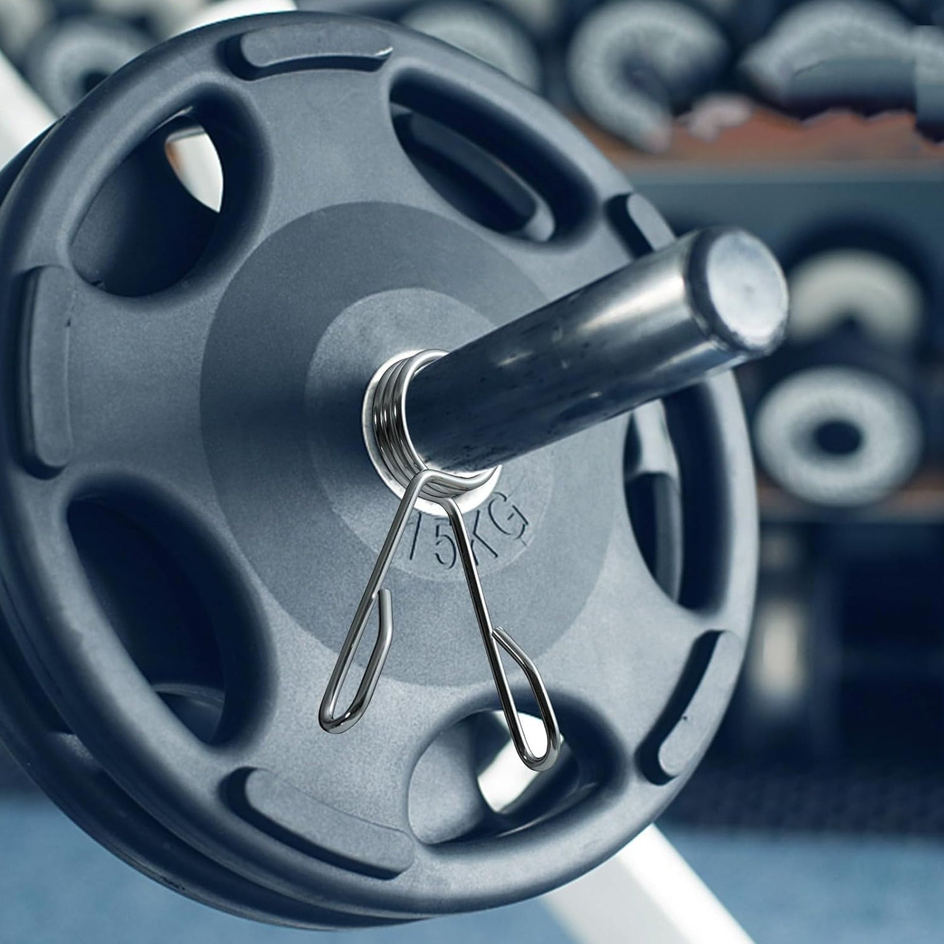 Chrome Olympic Spring Collars 2" – Heavy-Duty 50 mm Bar Clips with Quick-Release Grip – Secure Fit for Home Gym Weightlifting