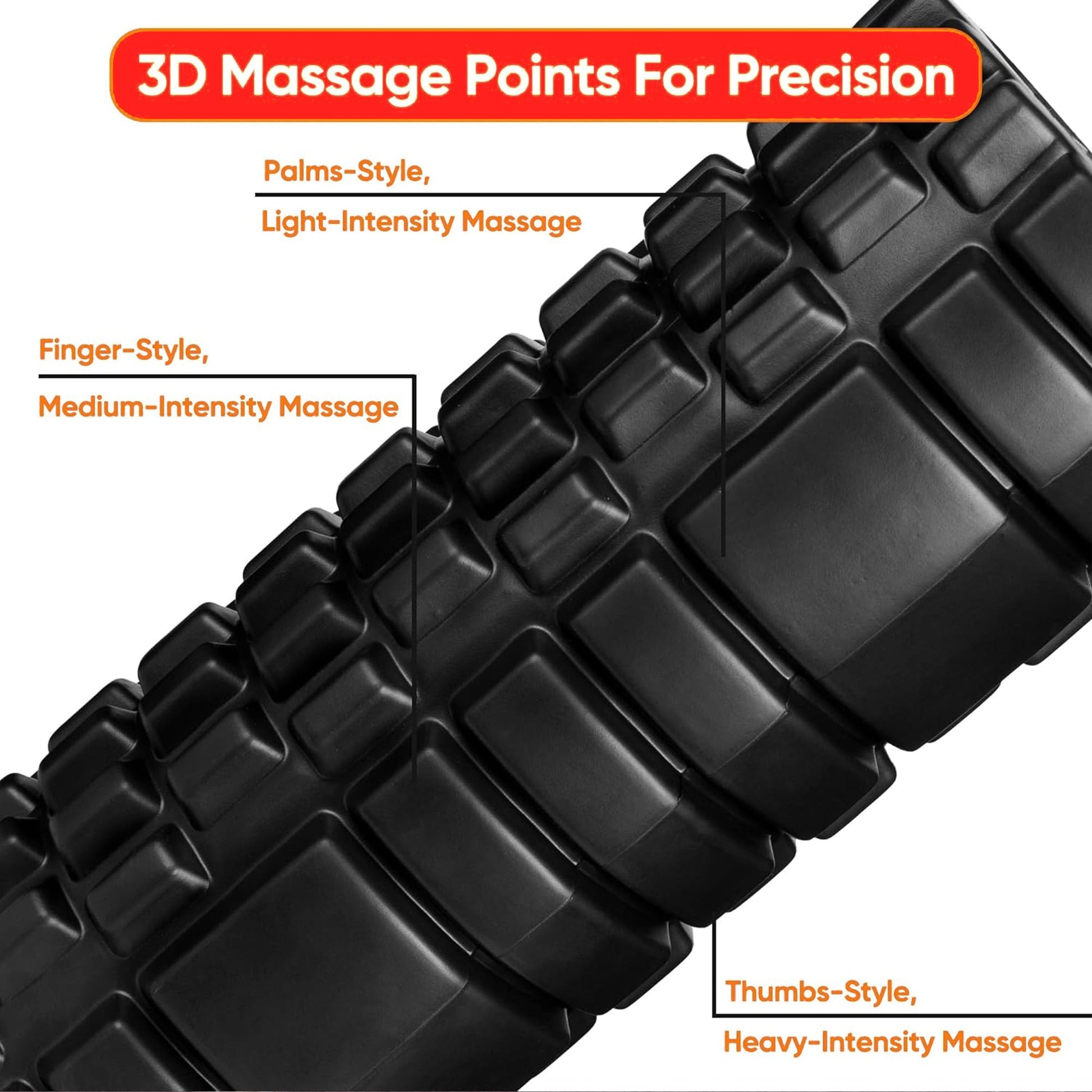 Lightweight EVA Foam Roller – Textured Deep‑Tissue Massage, Muscle Recovery & Back Pain Relief for Home Gym, Portable & Durable