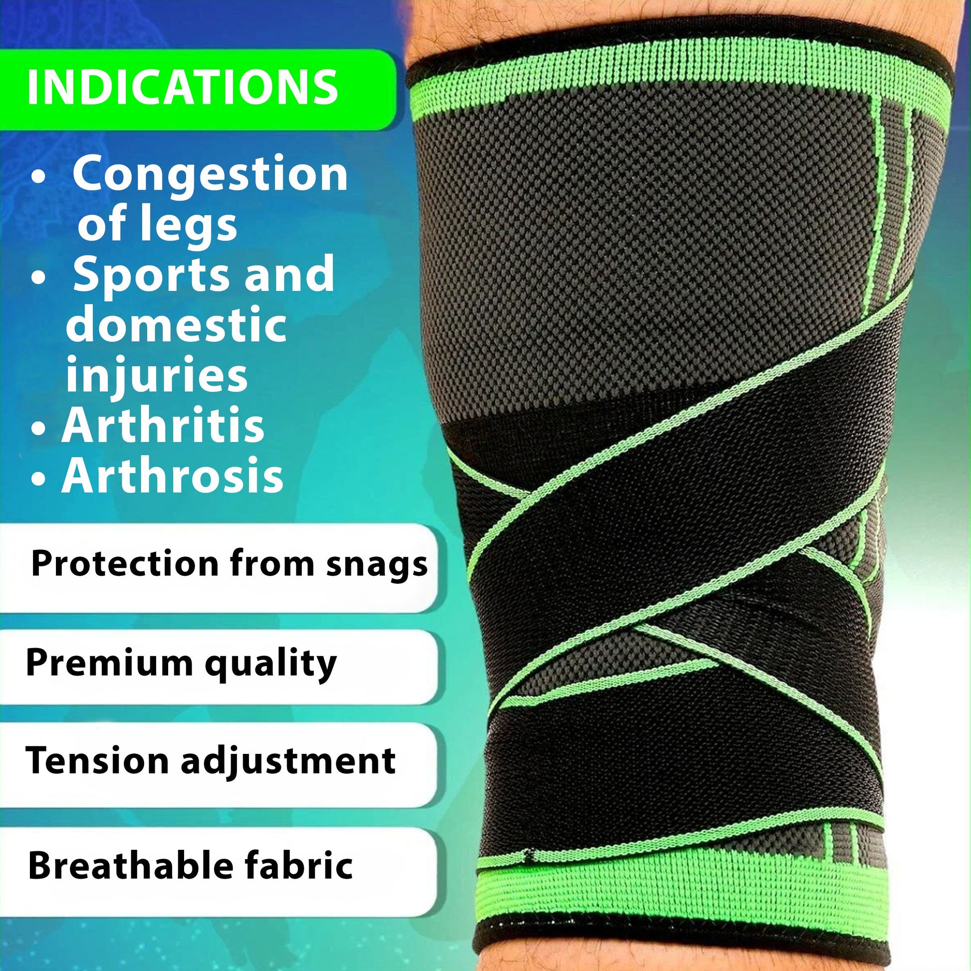 Knee Brace with Adjustable Strap, Neoprene Compression Support for ACL, Meniscus & Joint Pain Relief, Ideal for Running, Sports & Daily Home Fitness
