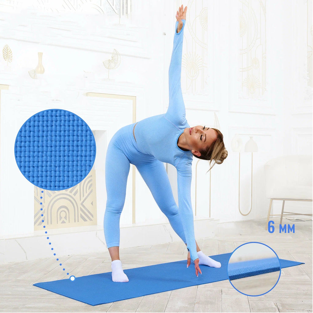 15mm Extra Thick Non-Slip Yoga Mat – Eco-Friendly NBR Foam with Carry Strap for Pilates, HIIT, Stretching & Home Gym Workouts