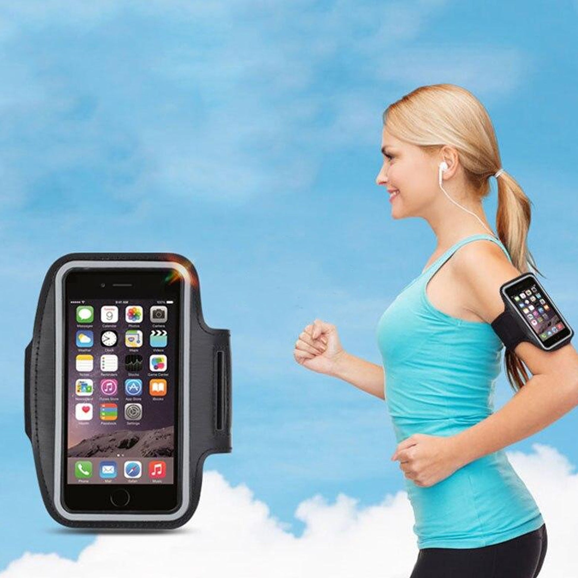 Waterproof Sports Armband Phone Holder – Reflective Running Band with Elastic Fit for Devices Up to 7.0”