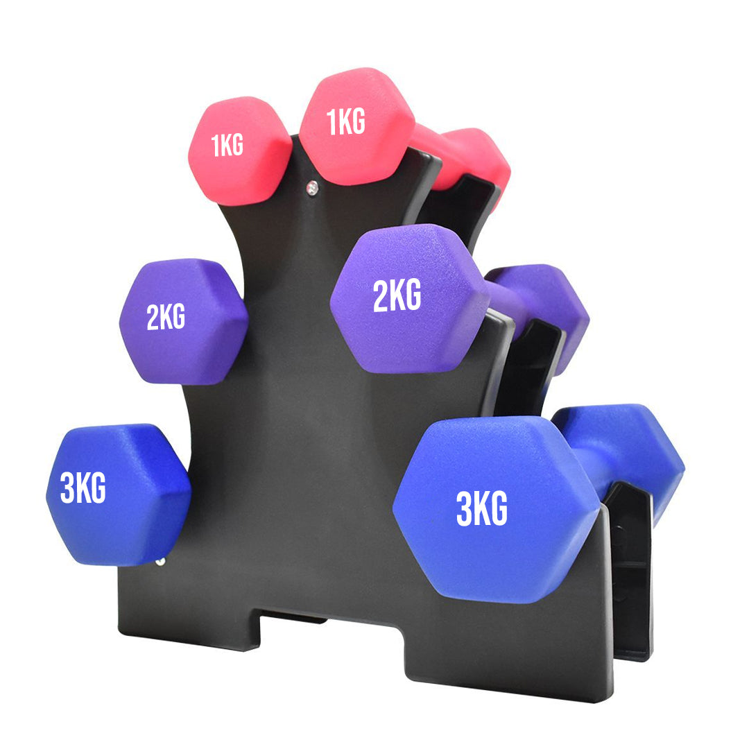 Space Saving Weight Rack – 3, 5 Tier Neoprene Dumbbell Tree Stand, Compact Storage Stand for Home Gym Setups