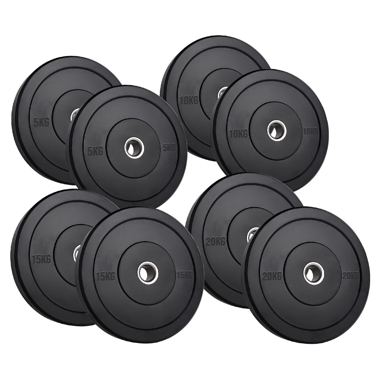 Heavy Duty Olympic Bumper Plates - Rubber Coated Weight Discs - Optional Barbells & Clips - Strength Training in Home Gyms or Garage Setups